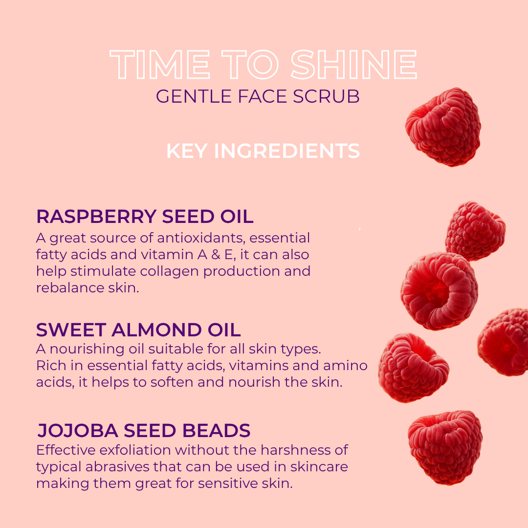 Time To Shine Raspberry & Almond Face Scrub